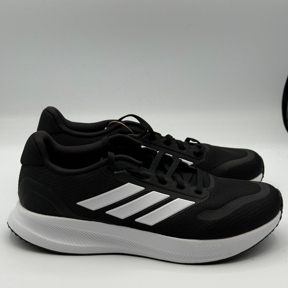 Adidas Runfalcon 5 Shoes Mens Size 8.5 Black White Running IH7758
